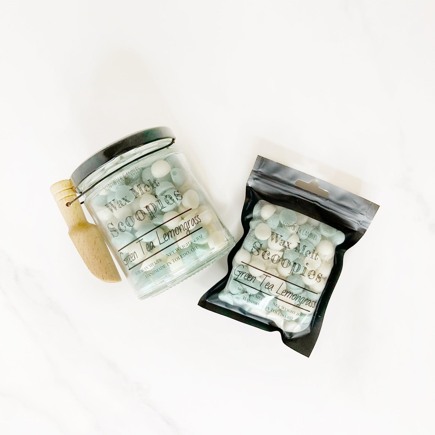 Green Tea Lemongrass Wax Melt Scoopies pack - ScentWick Candles