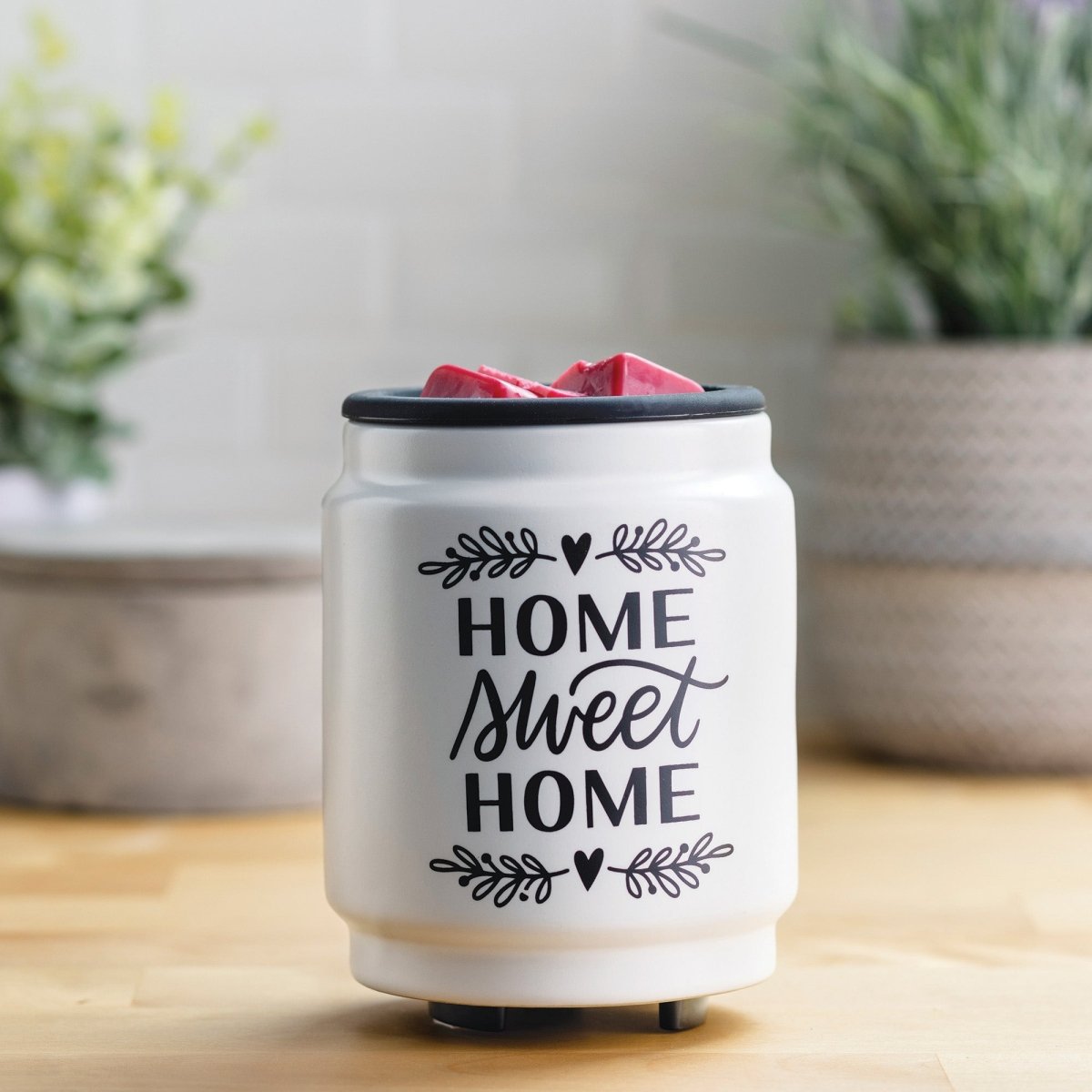Home Sweet Home Flip Dish Wax Melt Warmer in kitchen