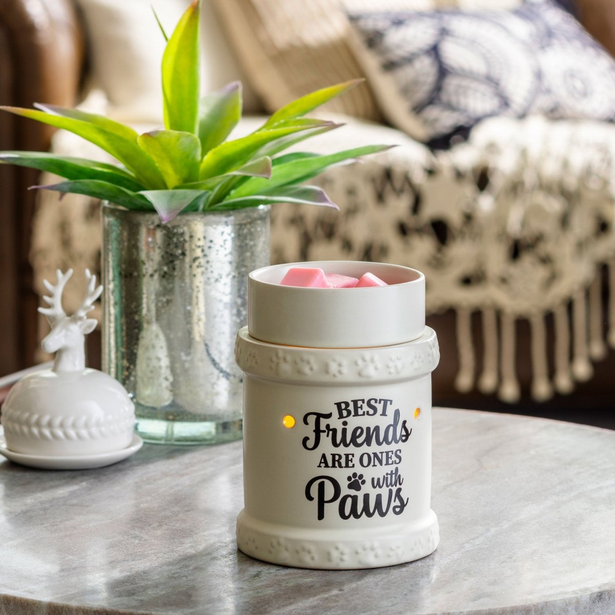 Best Friends Illumination Fragrance Wax Melt Warmer in living room