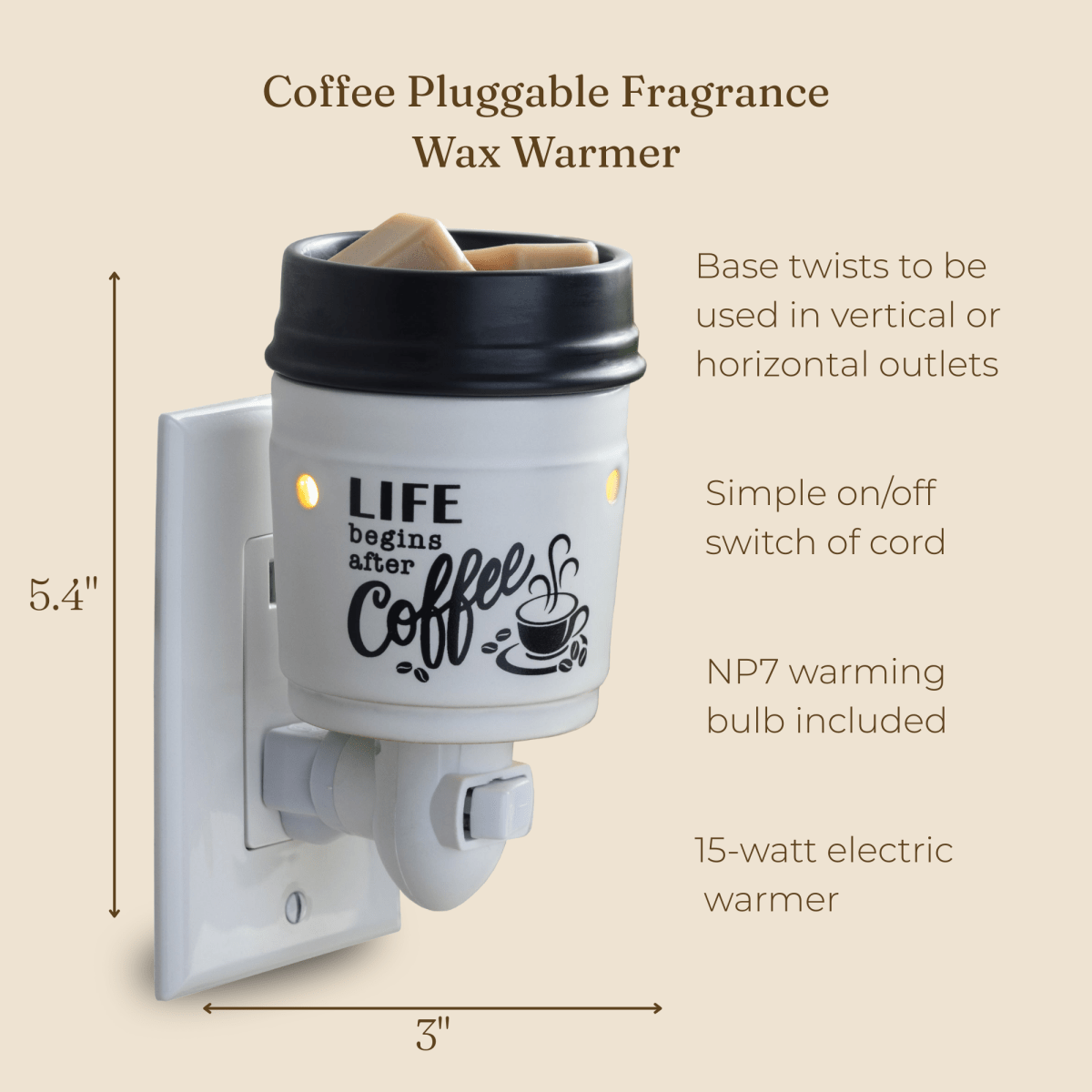 Coffee House Pluggable Fragrance Wax Melt Warmer - SCENTWICK CANDLES