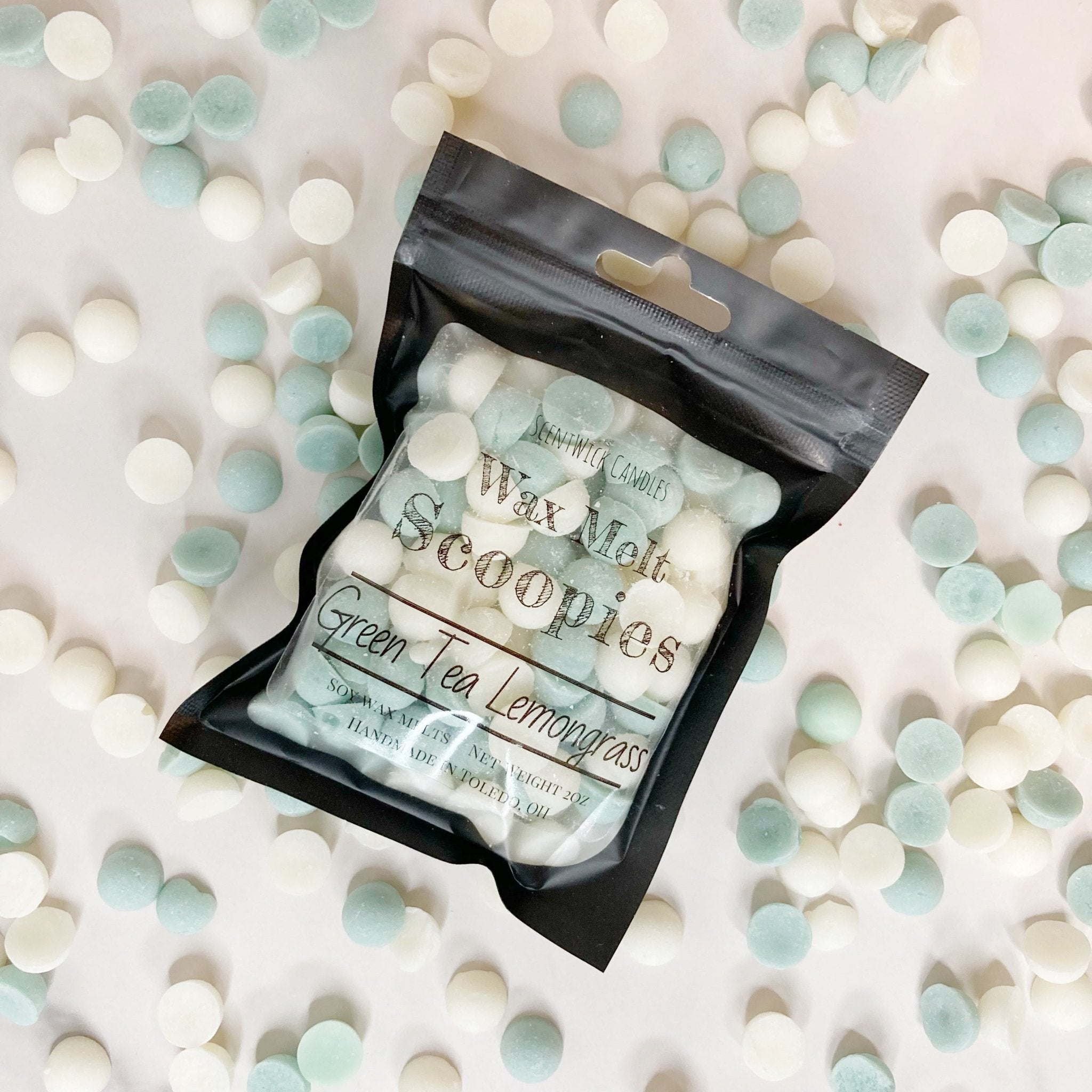 Green Tea Lemongrass Wax Melt Scoopies pack - ScentWick Candles