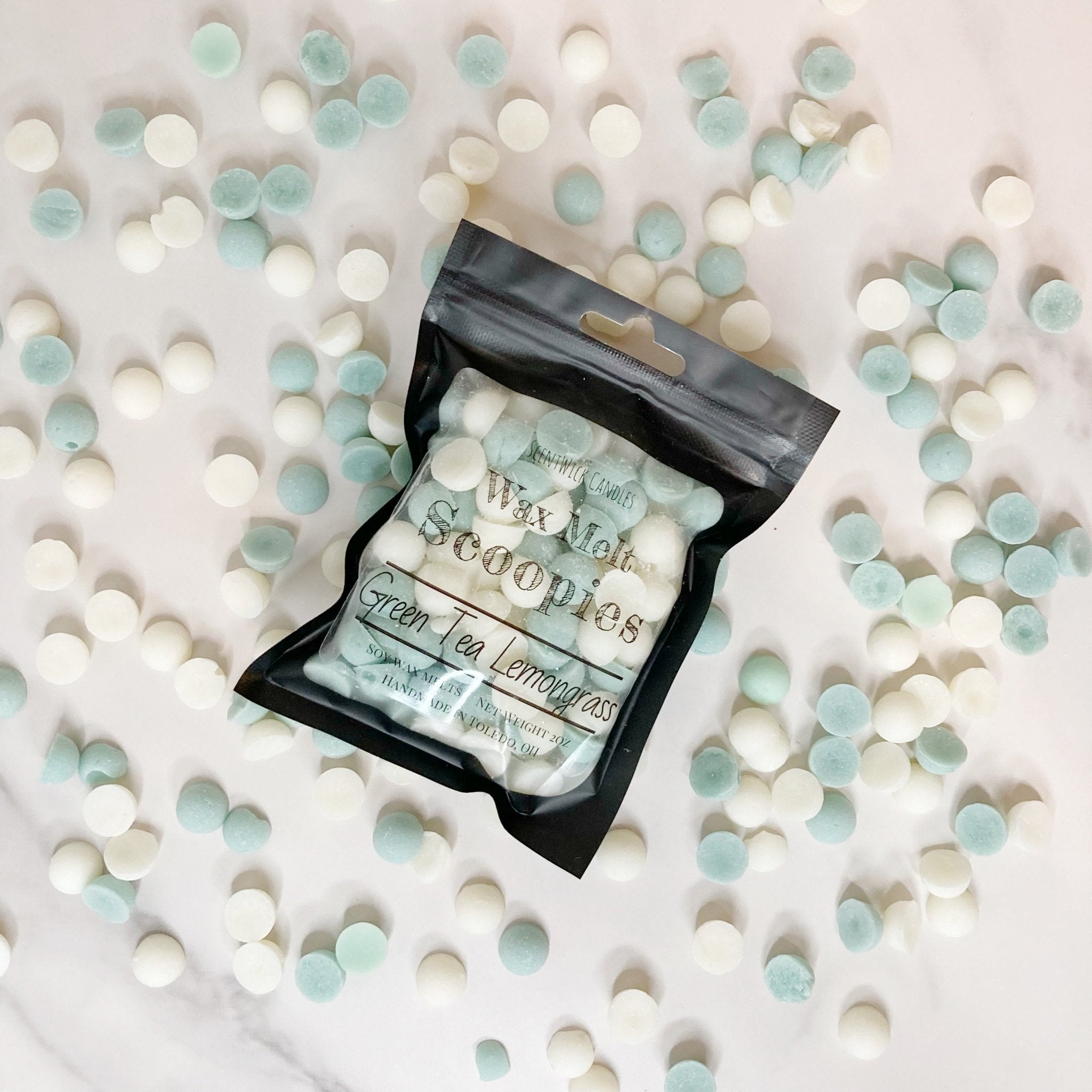 Green Tea Lemongrass Wax Melt Scoopies pack - ScentWick Candles