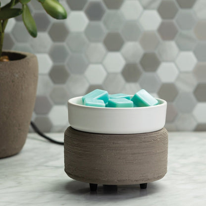 Grey Texture 2-In-1 Classic Fragrance Wax Melt Warmer on counter