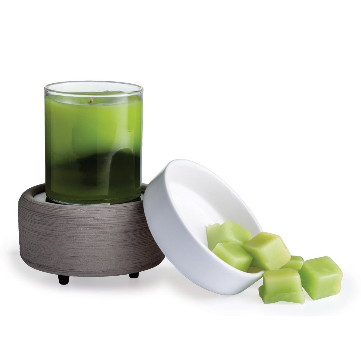 Grey Texture 2-In-1 Classic Fragrance Wax Melt Warmer with wax melts and candle