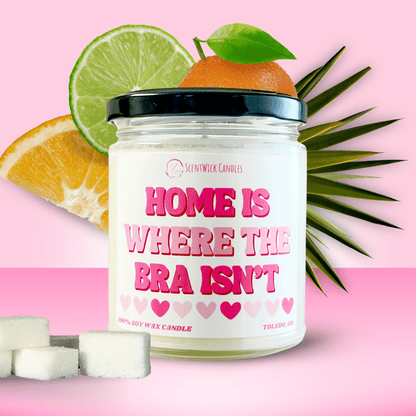 "Home is where the bra isn't" Candle - ScentWick Candles