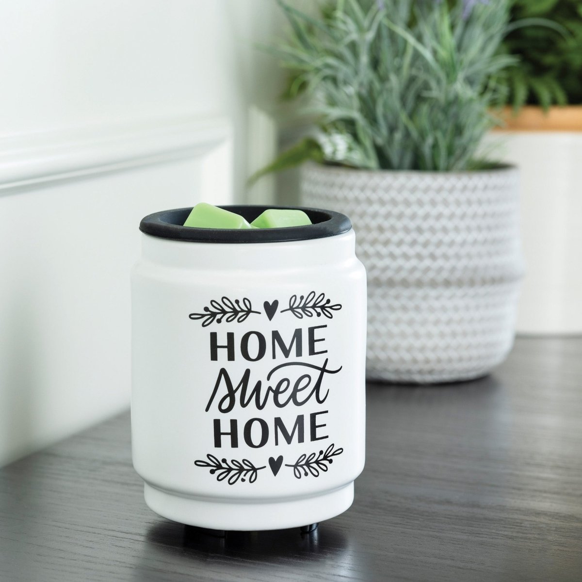 Home Sweet Home Flip Dish Wax Melt Warmer side table