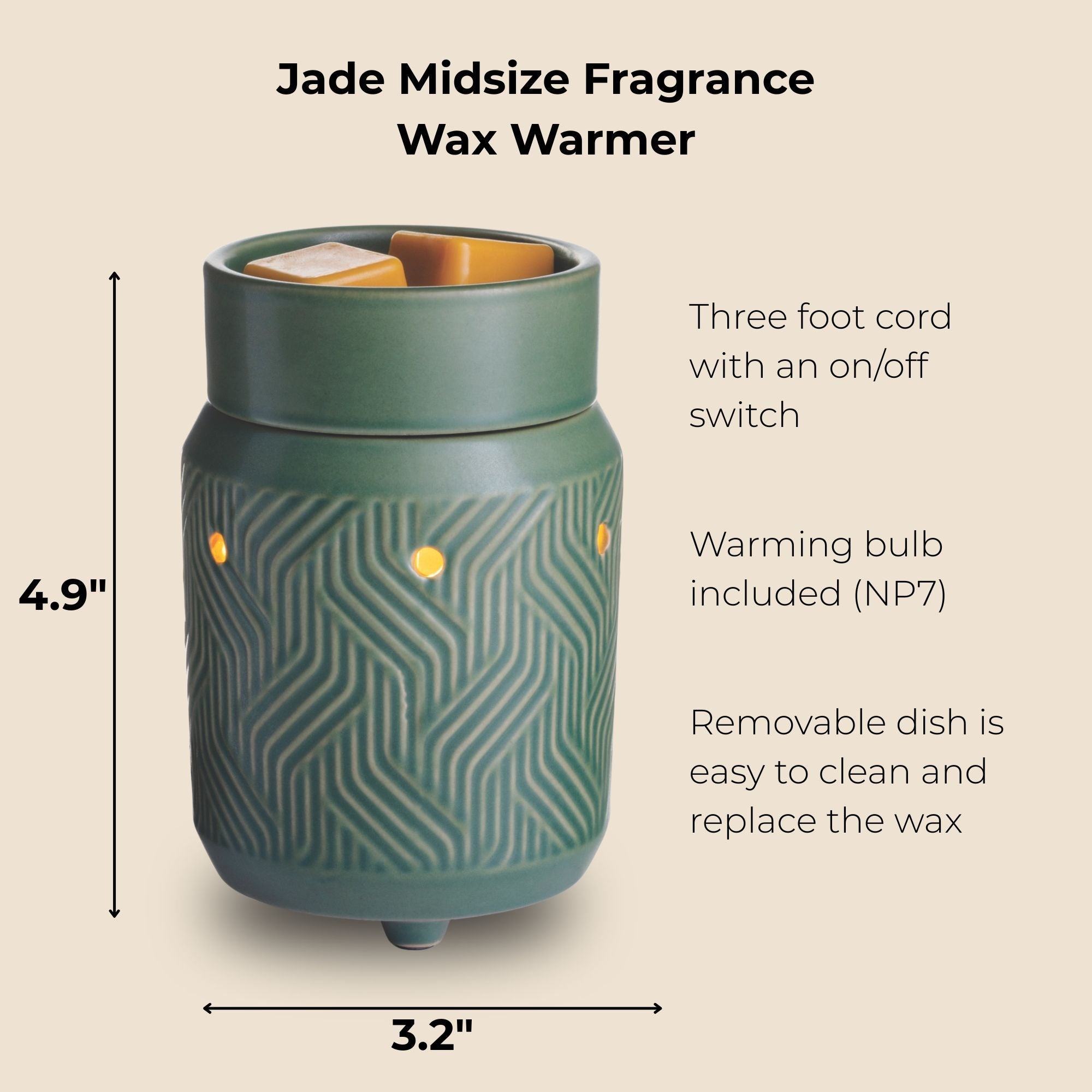 Jade Midsize Illumination Fragrance Warmer - SCENTWICK CANDLES