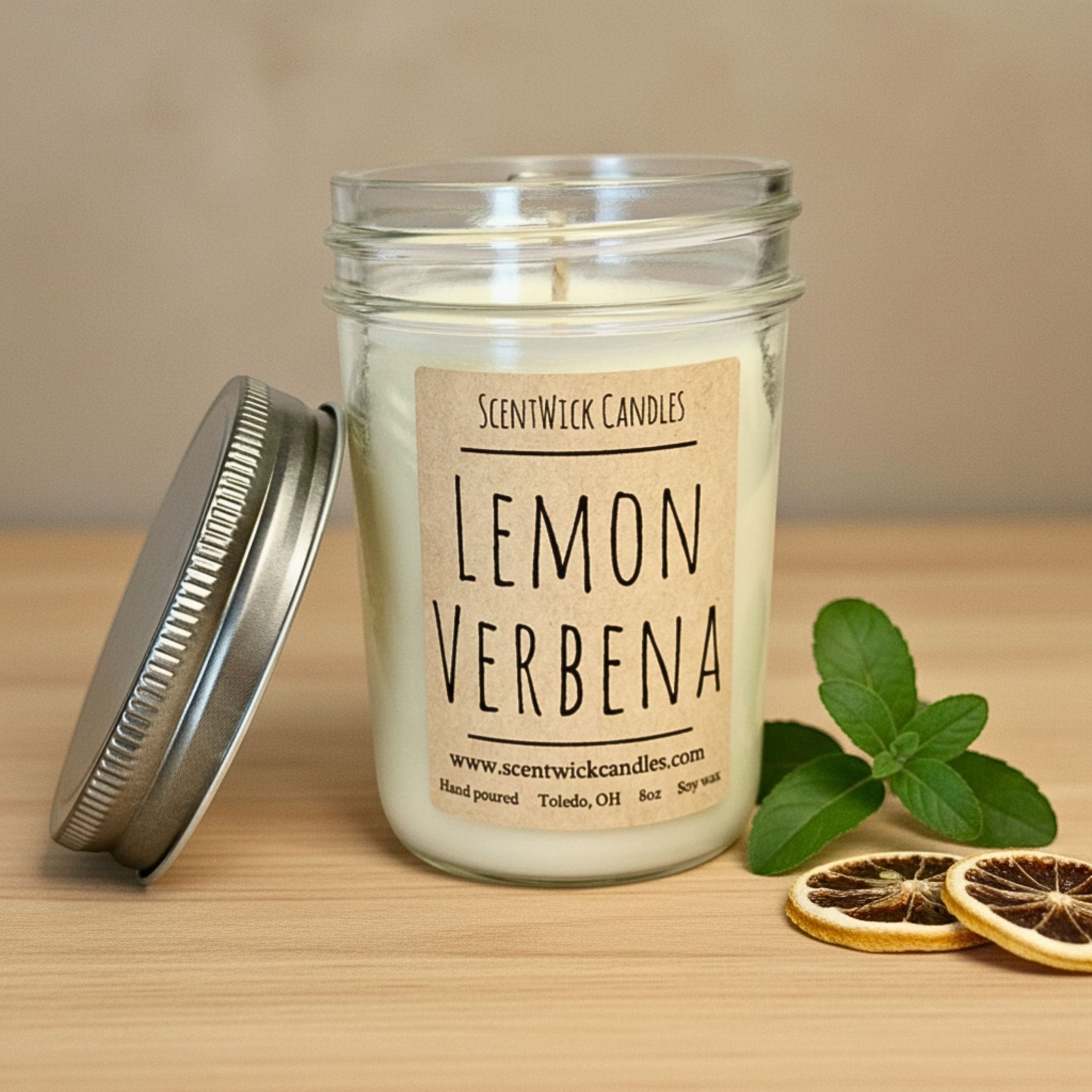 Lemon Verbena Candle - SCENTWICK CANDLES