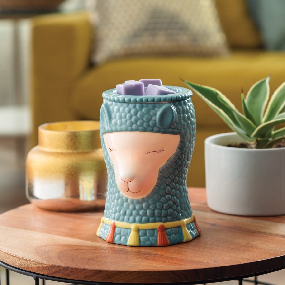 Llama Illumination Fragrance Wax Melt Warmer in living room