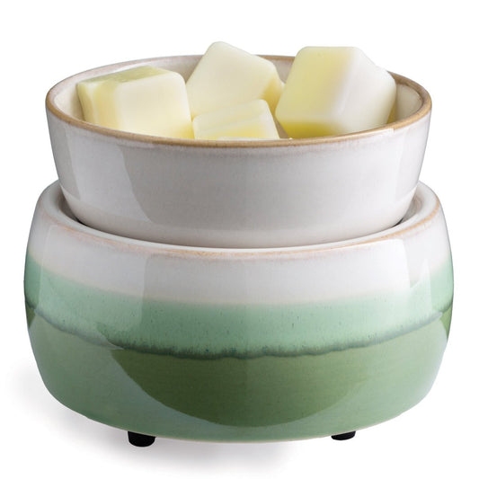 Matcha Latte 2-In-1 Classic Fragrance Wax Melt and Candle Warmer with wax melts inside
