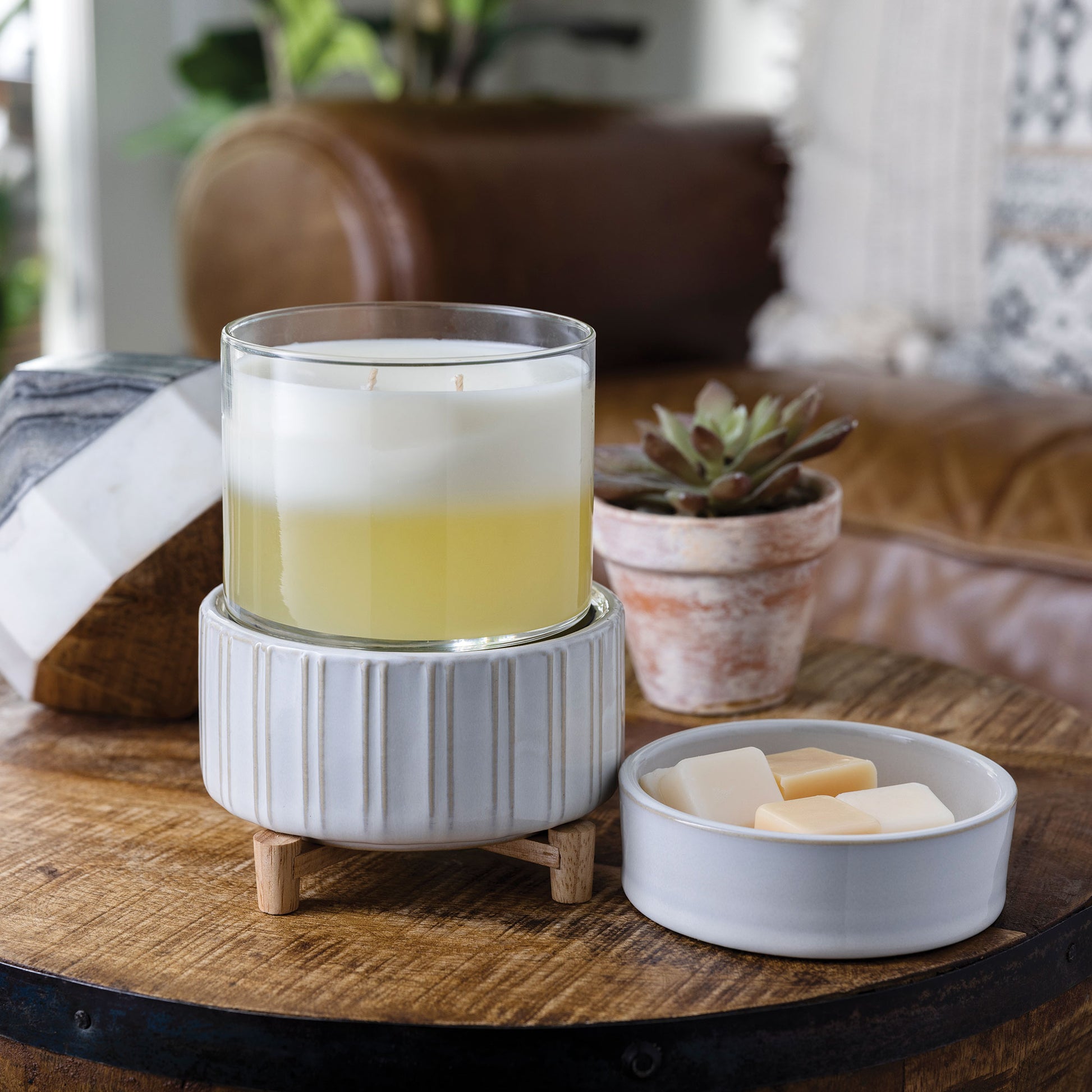 Ceramic & Wood 2-in-1 Classic Fragrance Wax Melt Warmer