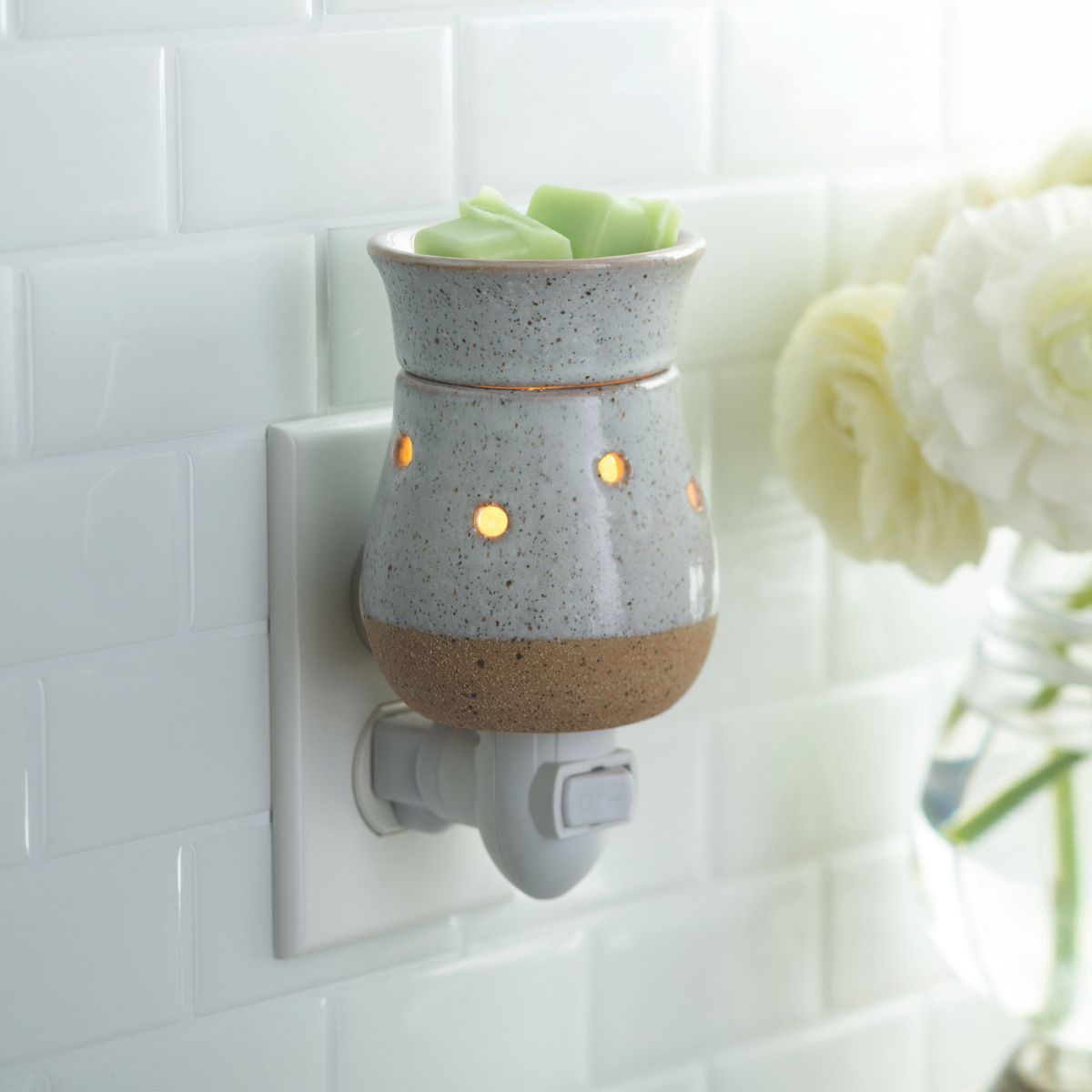Rustic White Pluggable Wax Melt Warmer - SCENTWICK CANDLES