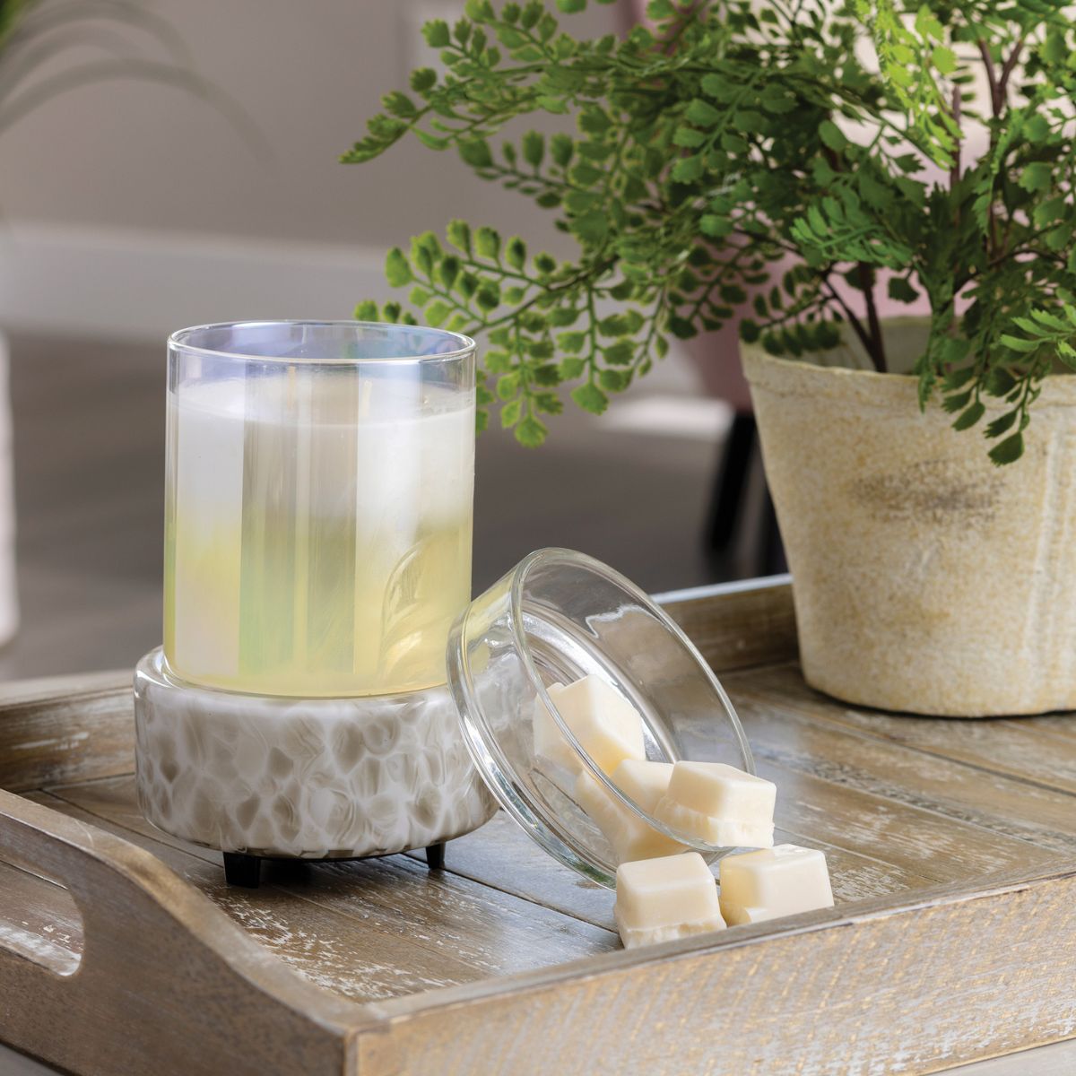 Swirl Glass Classic 2 - in - 1 Wax Melt Warmer - SCENTWICK CANDLES