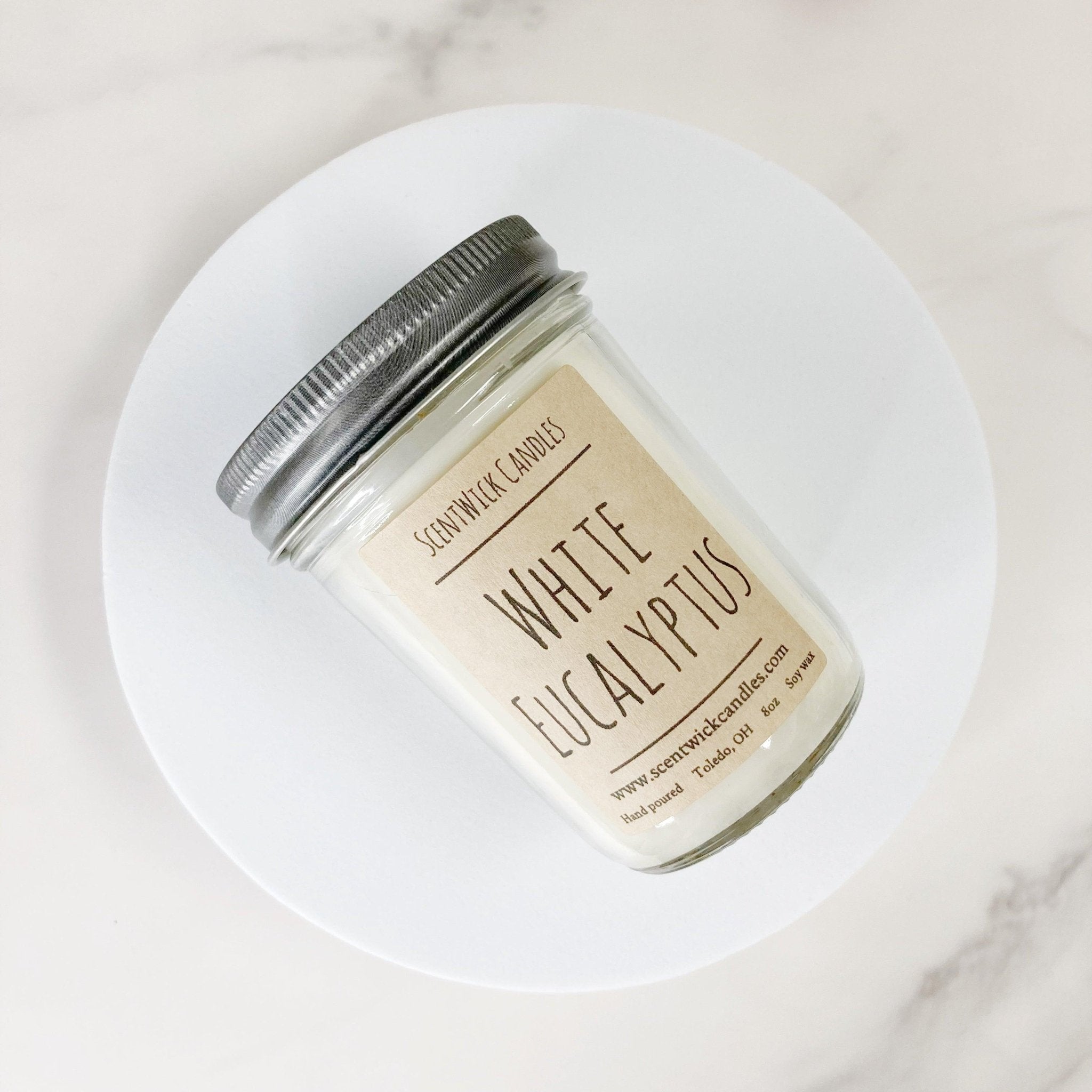 White Eucalyptus Candle - ScentWick Candles