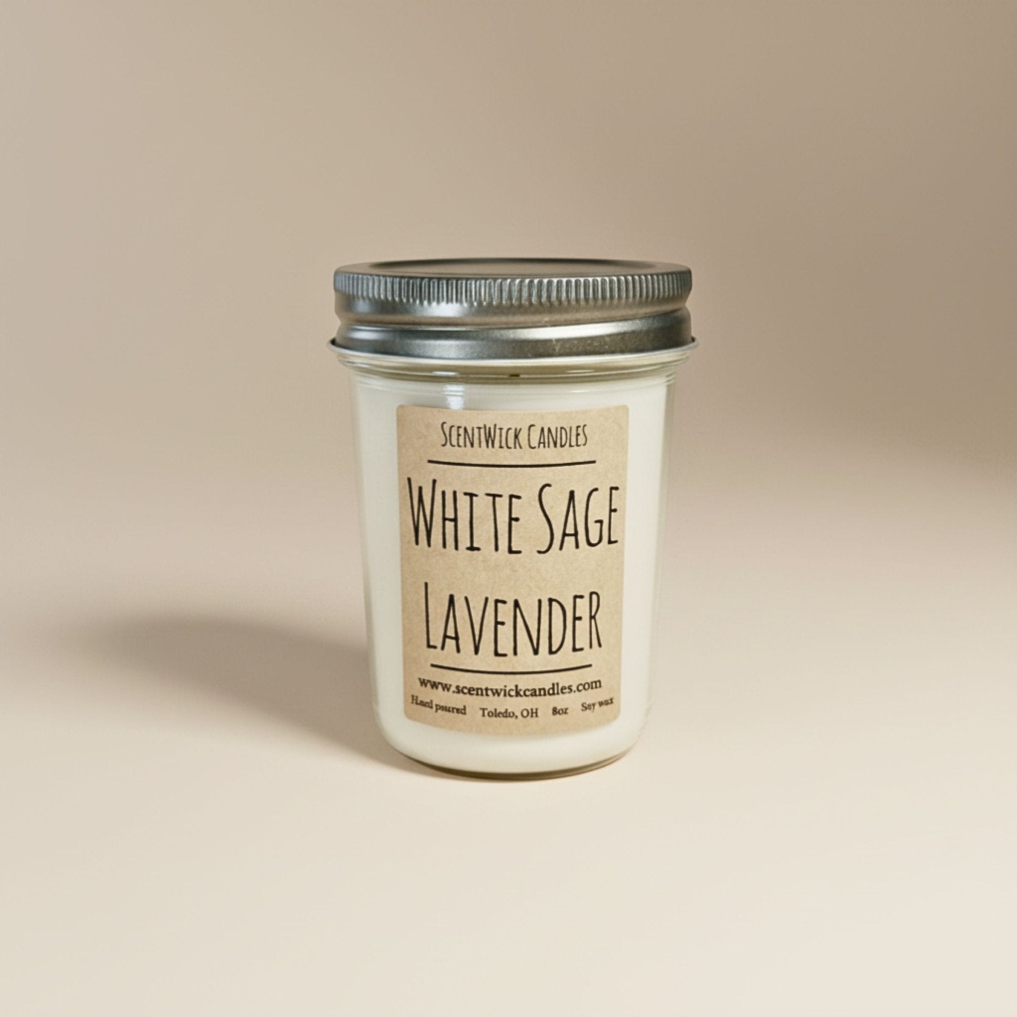 White Sage Lavender Candle - SCENTWICK CANDLES