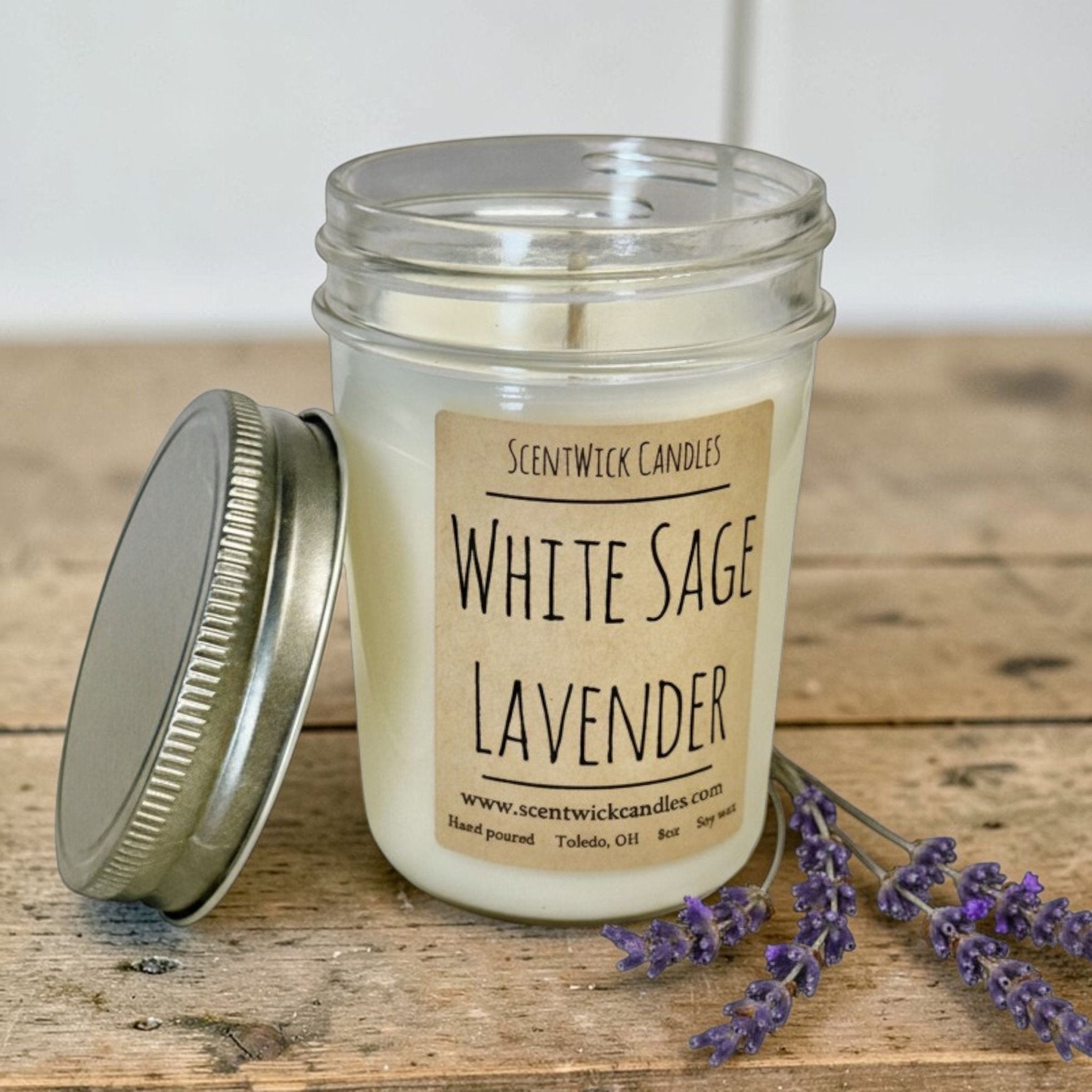 White Sage Lavender Candle - SCENTWICK CANDLES