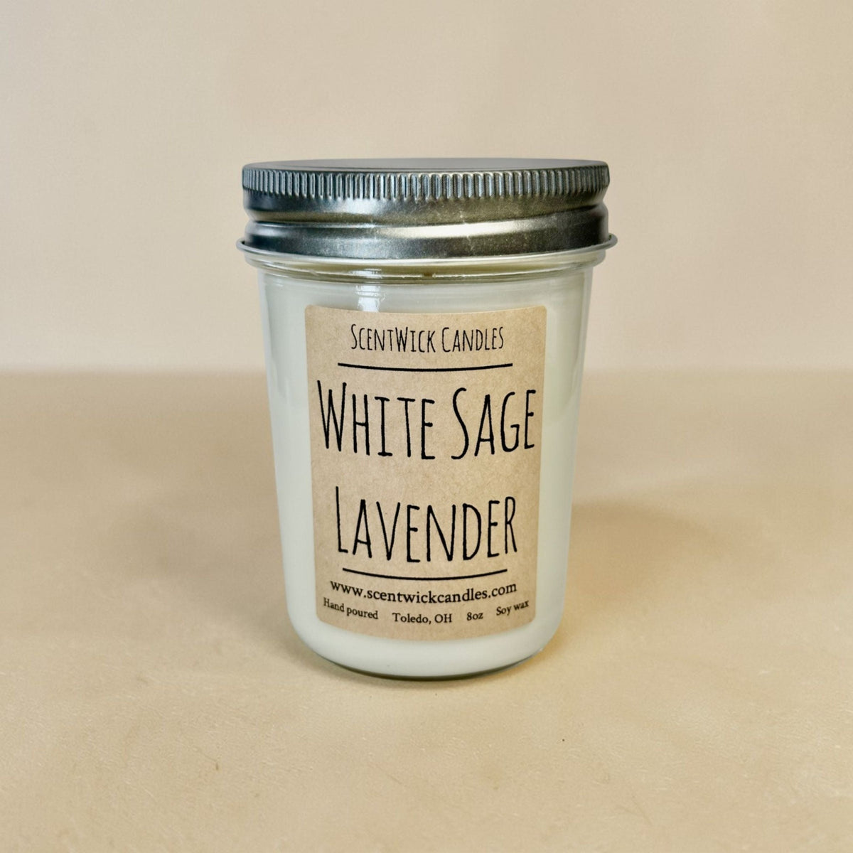 White Sage Lavender Candle - SCENTWICK CANDLES