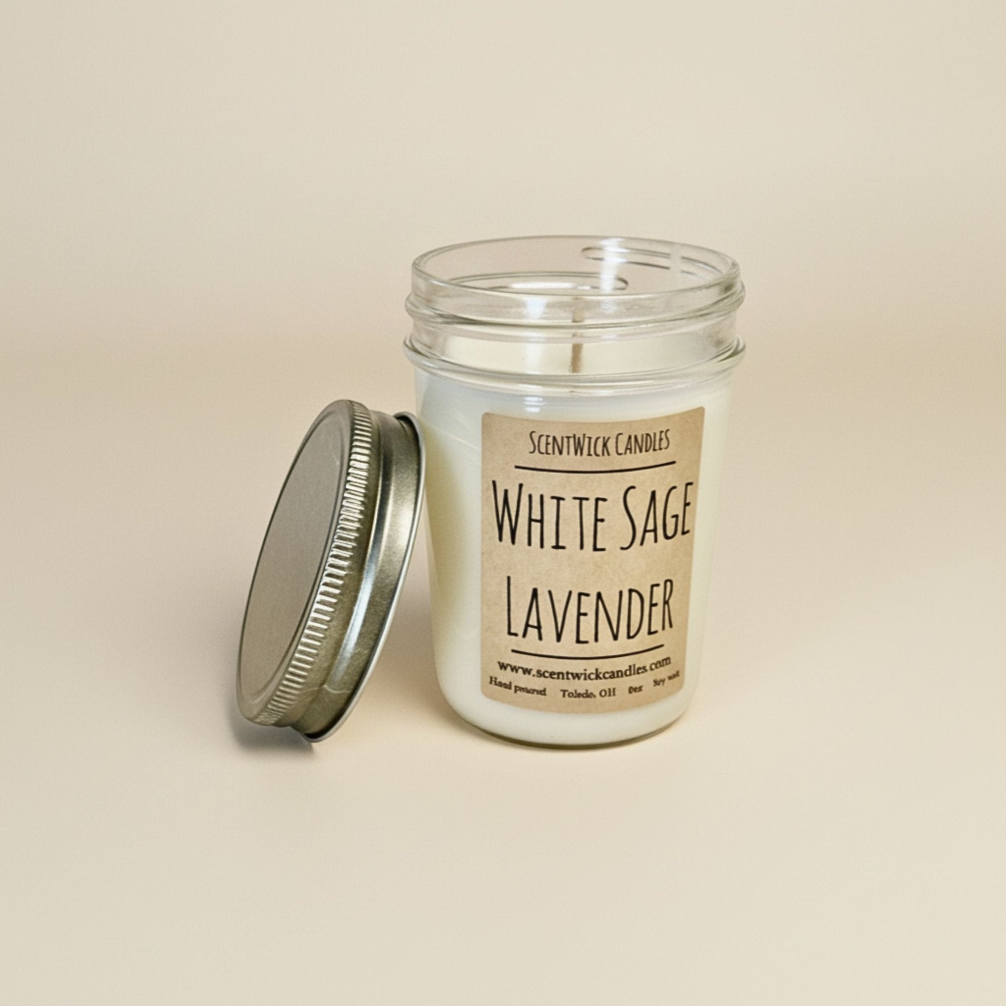 White Sage Lavender Candle - SCENTWICK CANDLES