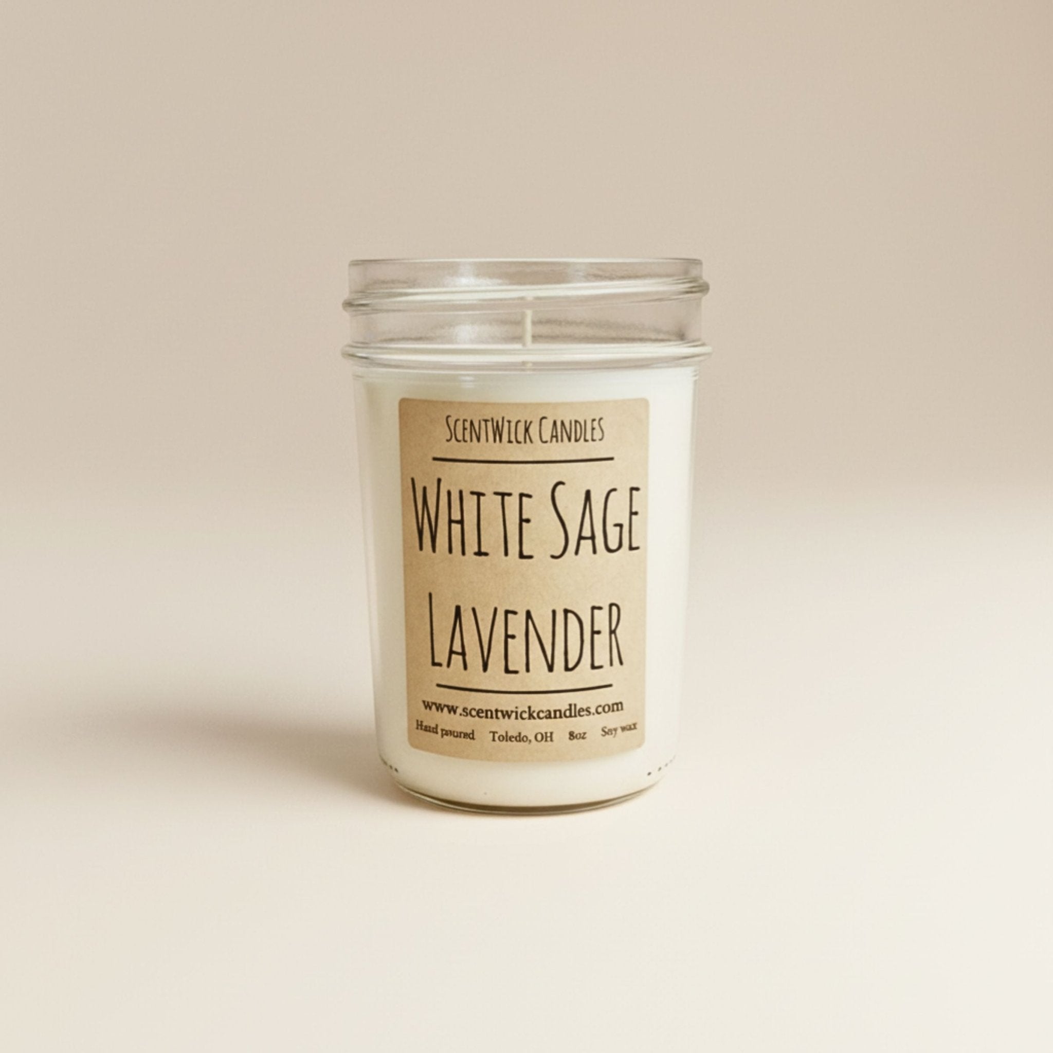 White Sage Lavender Candle - SCENTWICK CANDLES