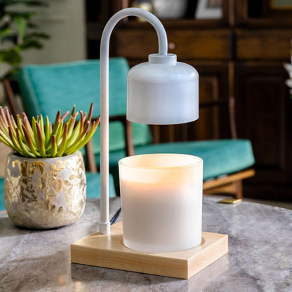 White & Wood Arched Candle Warmer Lamp - SCENTWICK CANDLES